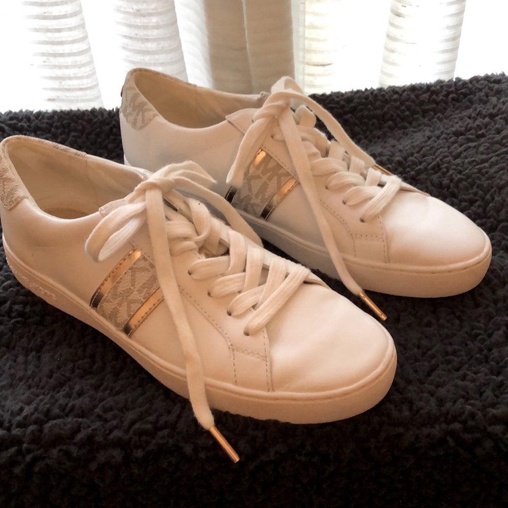 Michael Kors Women’s White & Gold Logo Sneakers